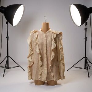 See by Chloé‎ Neo-Victorian Ruffled Blouse in cream silk